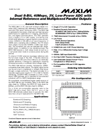 Datasheet MAX1196 manufacturer MAXIM